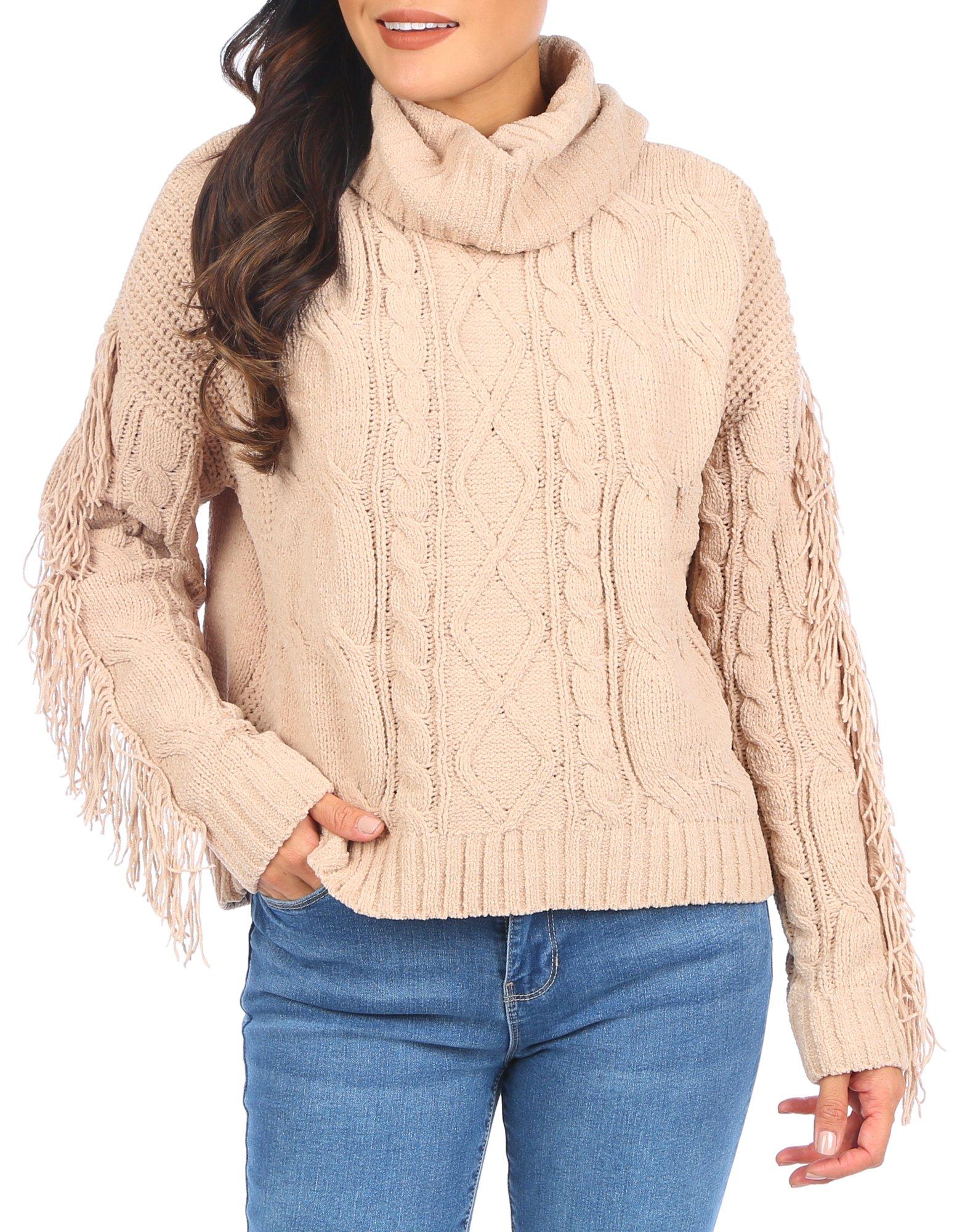 Women's Solid Cable Knit Sweater