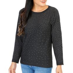 Women's Solid Studded Pullover Top