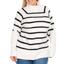 Women's Stripe Print Sweater - Black