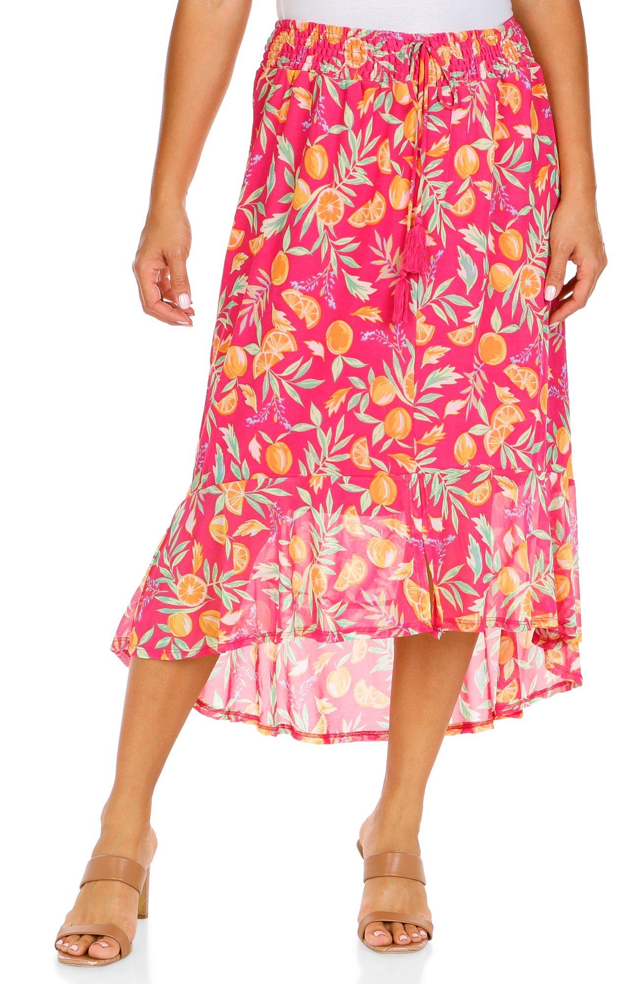 Women's Fruit Flowy Maxi Skirt