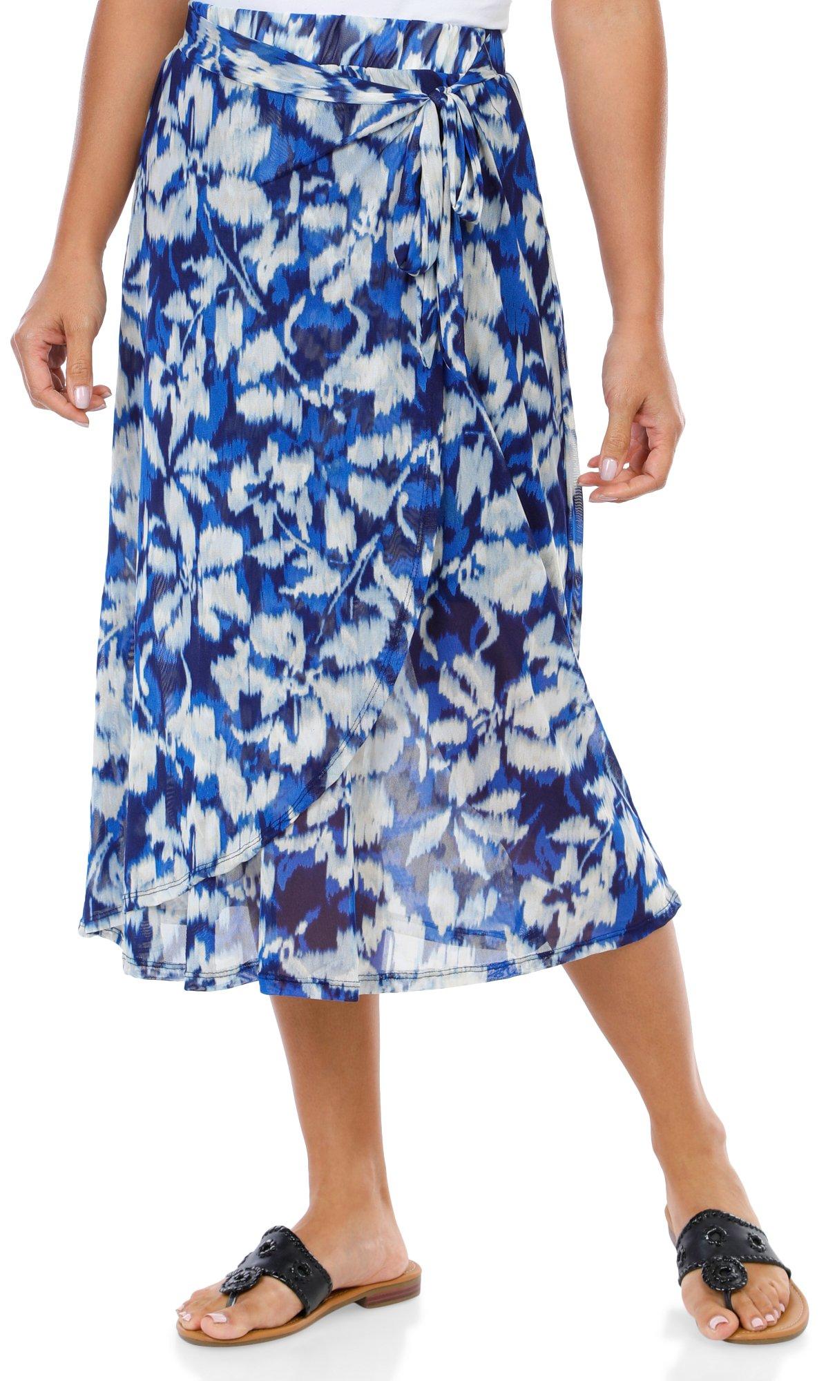 Women's Wrap Mesh Midi Skirt