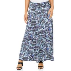 Women's Abstract Print Skirt - Blue