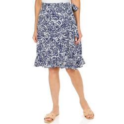 Women's Floral Casual Skirt - Blue