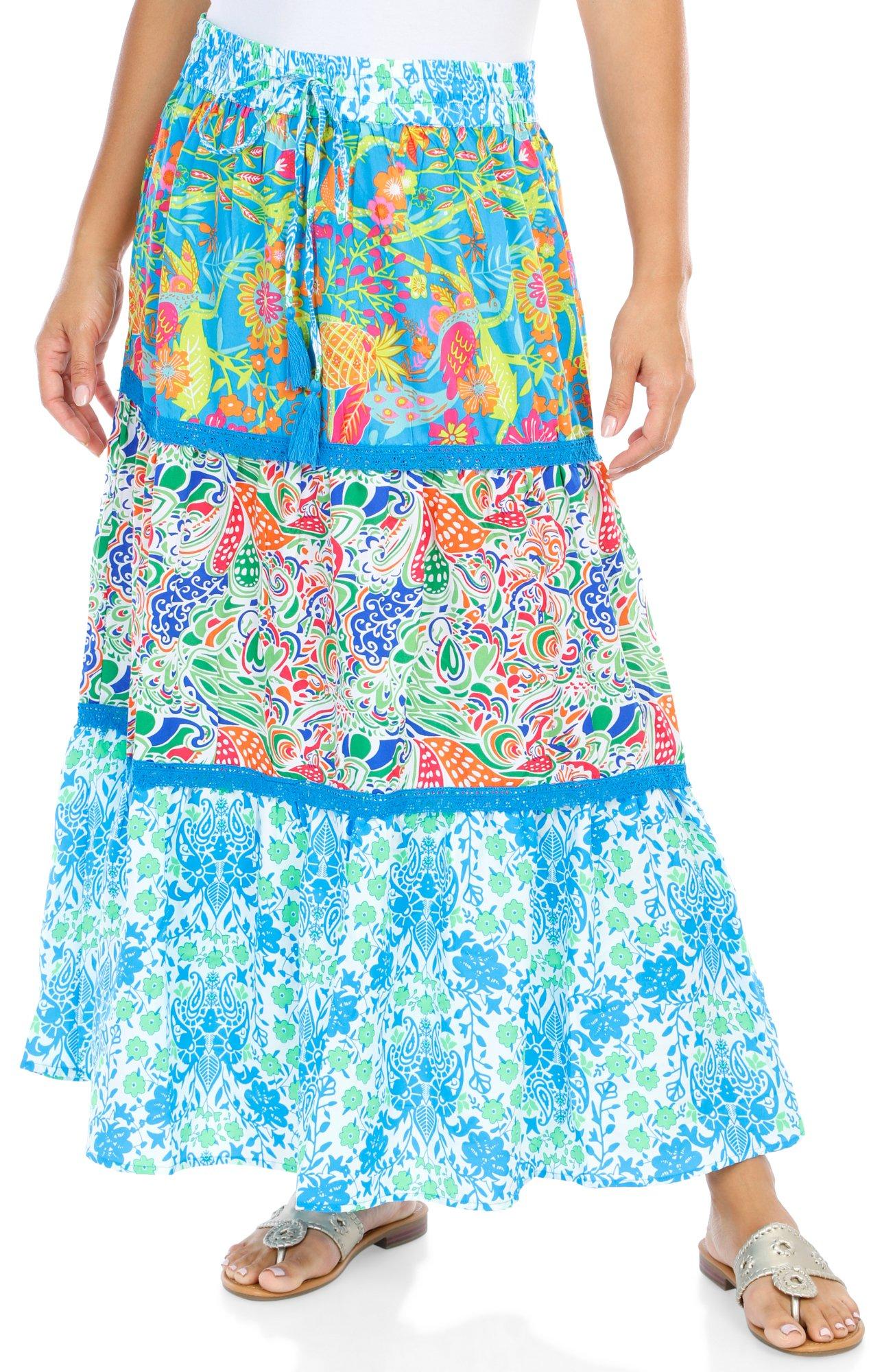 Women's Multi-Pattern Maxi Skirt
