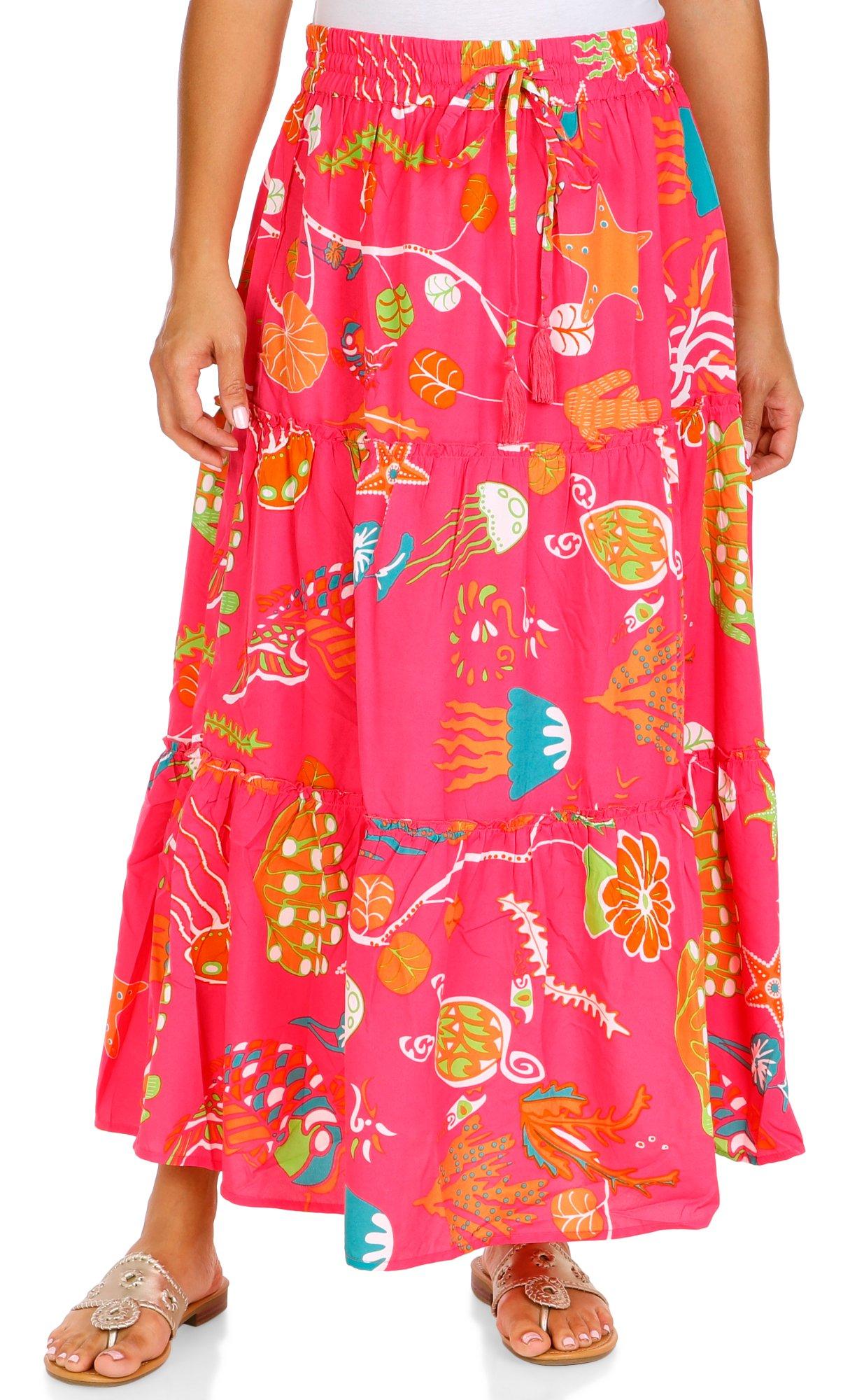 Women's Summer Sea Creature Maxi Skirt