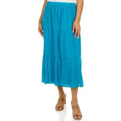 Women's Solid Tiered Skirt - Blue