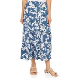 Women's Paisley Print Flare Skirt - Blue