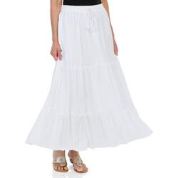 Women's Solid Tiered Maxi Skirt