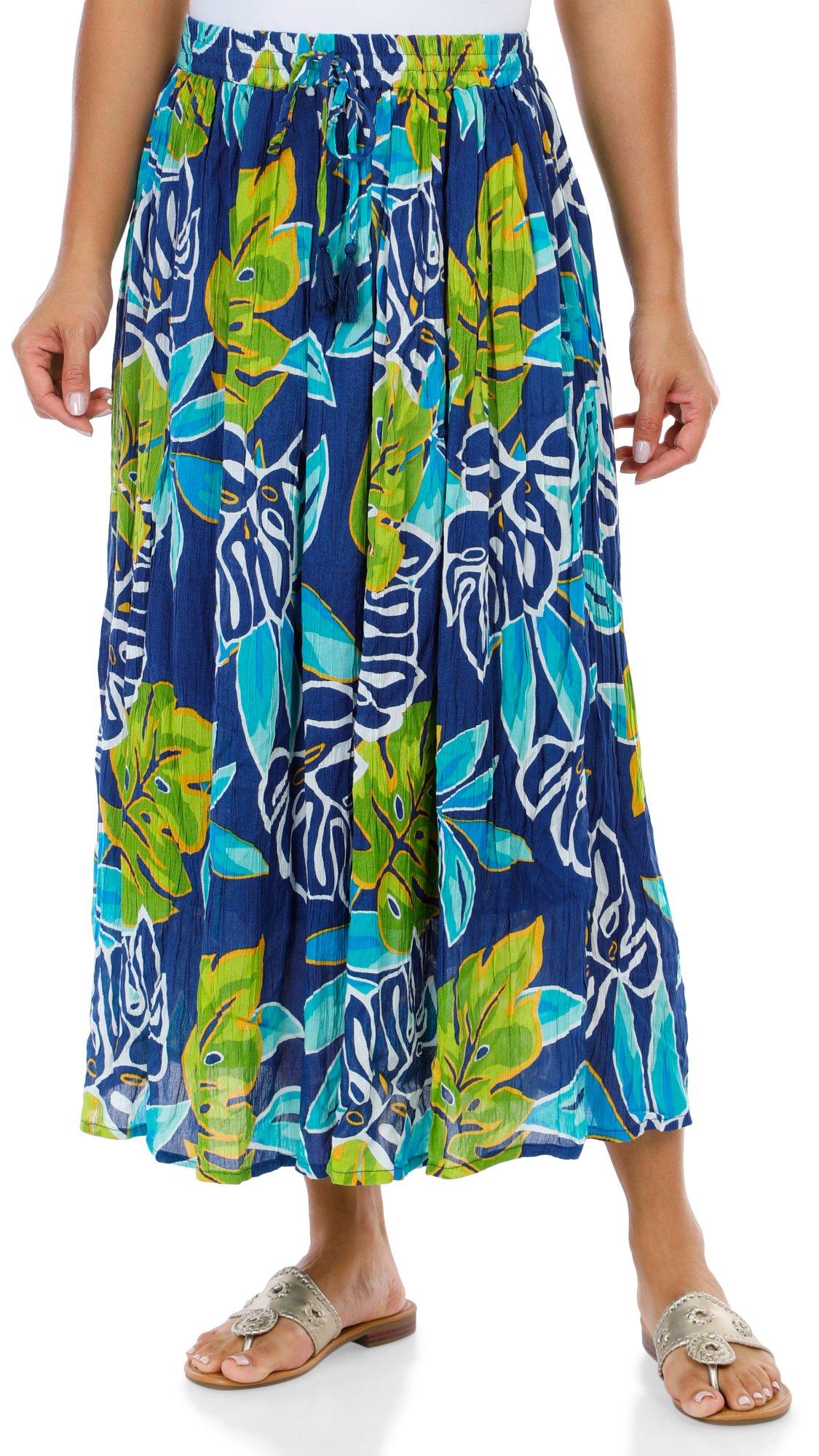 Women's Tropical Floral Maxi Skirt