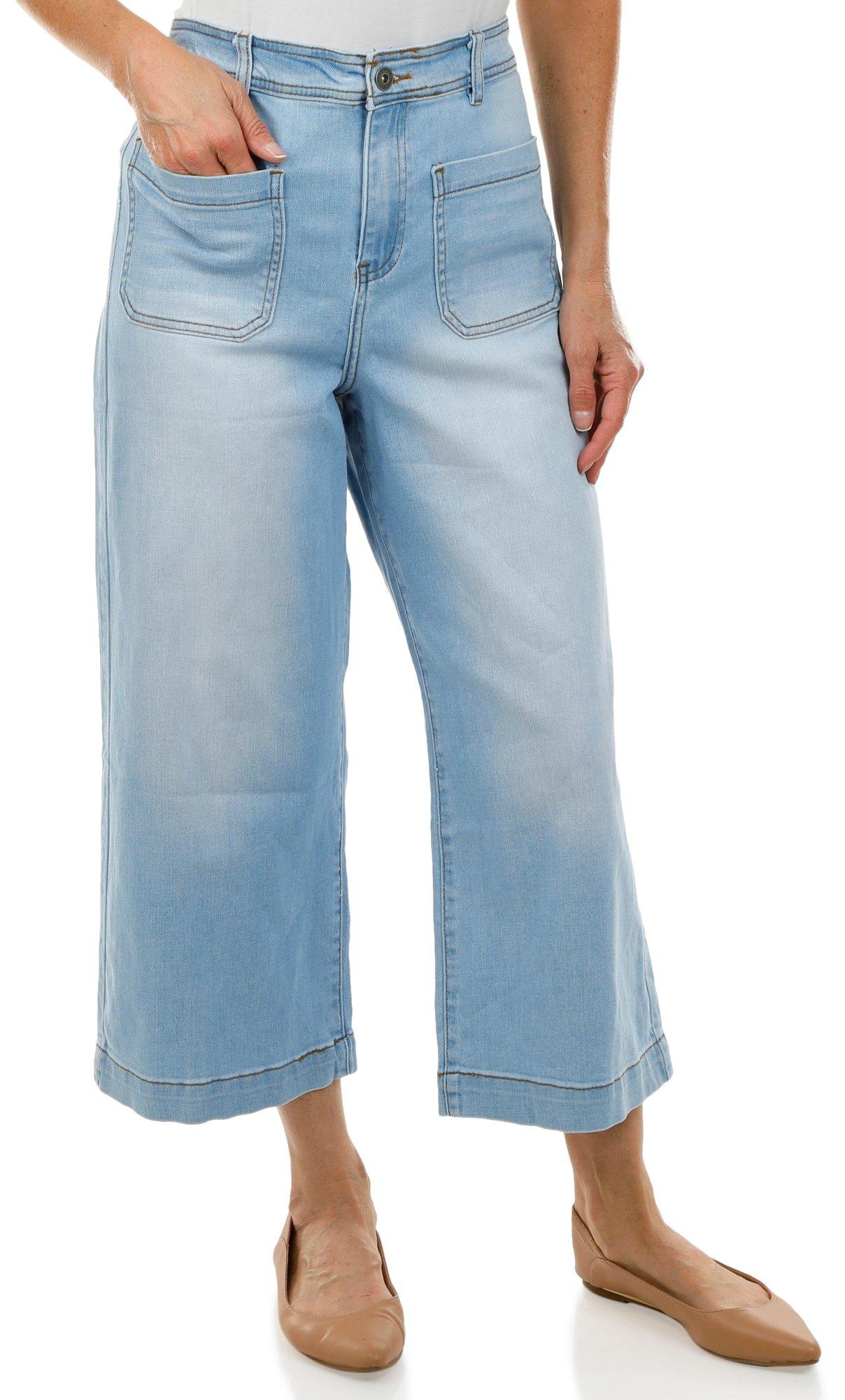 Women S Wide Leg Denim Capris Light Wash Bealls   109 9271 1649 98 Yyy