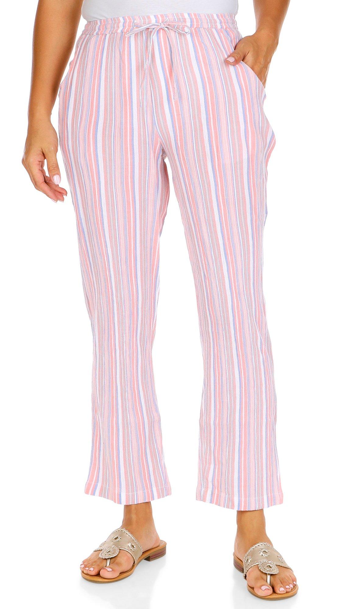 Women's Striped Linen Pants