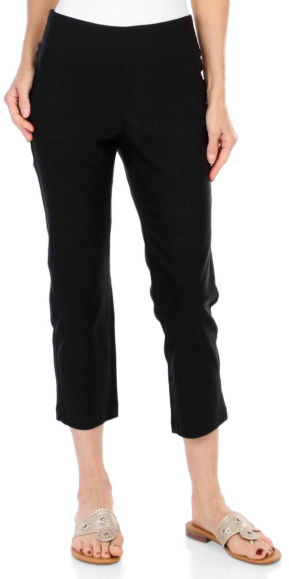 Buy Women Solid Capri 19 Black Online