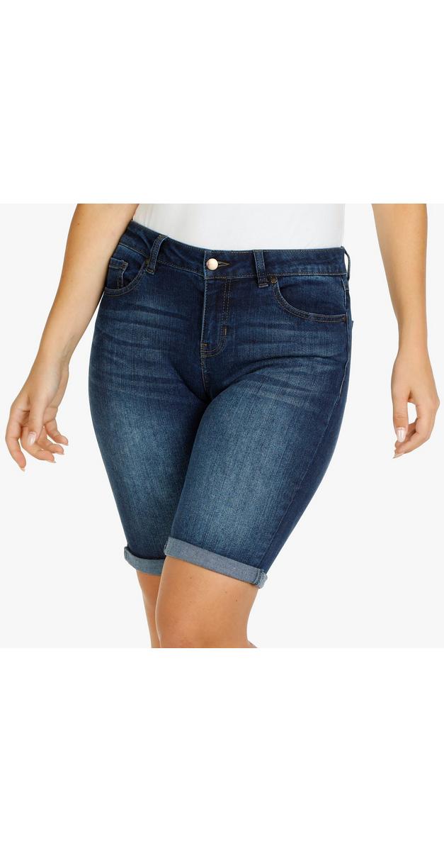 Women's High Waist Bermuda Denim Shorts - Dark Wash | bealls