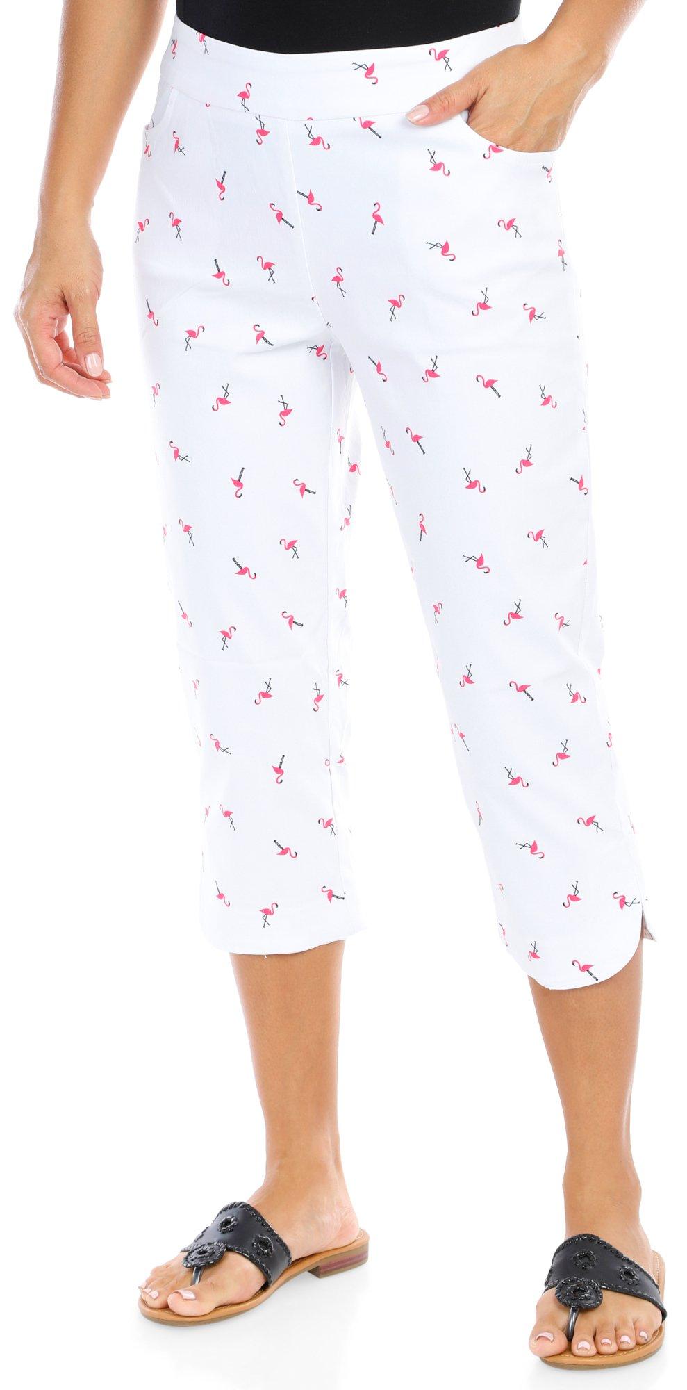 Women's Flamingo Print Capri Pants