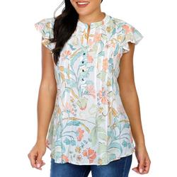 Women's Floral Pleated Blouse