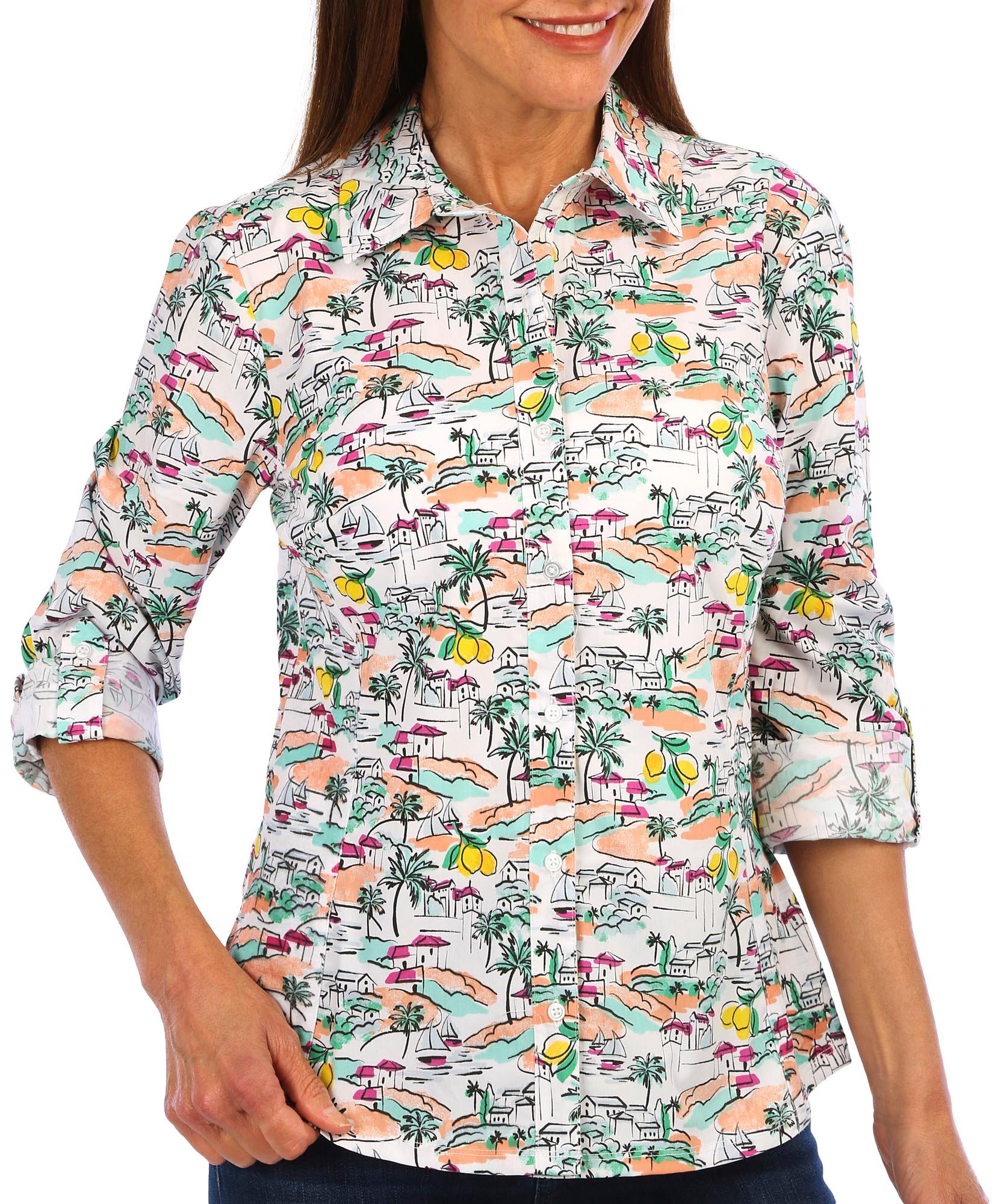 Women's Vacation Button Down Blouse