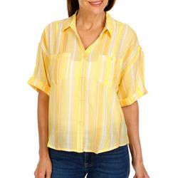 Women's Striped Short Sleeve Blouse