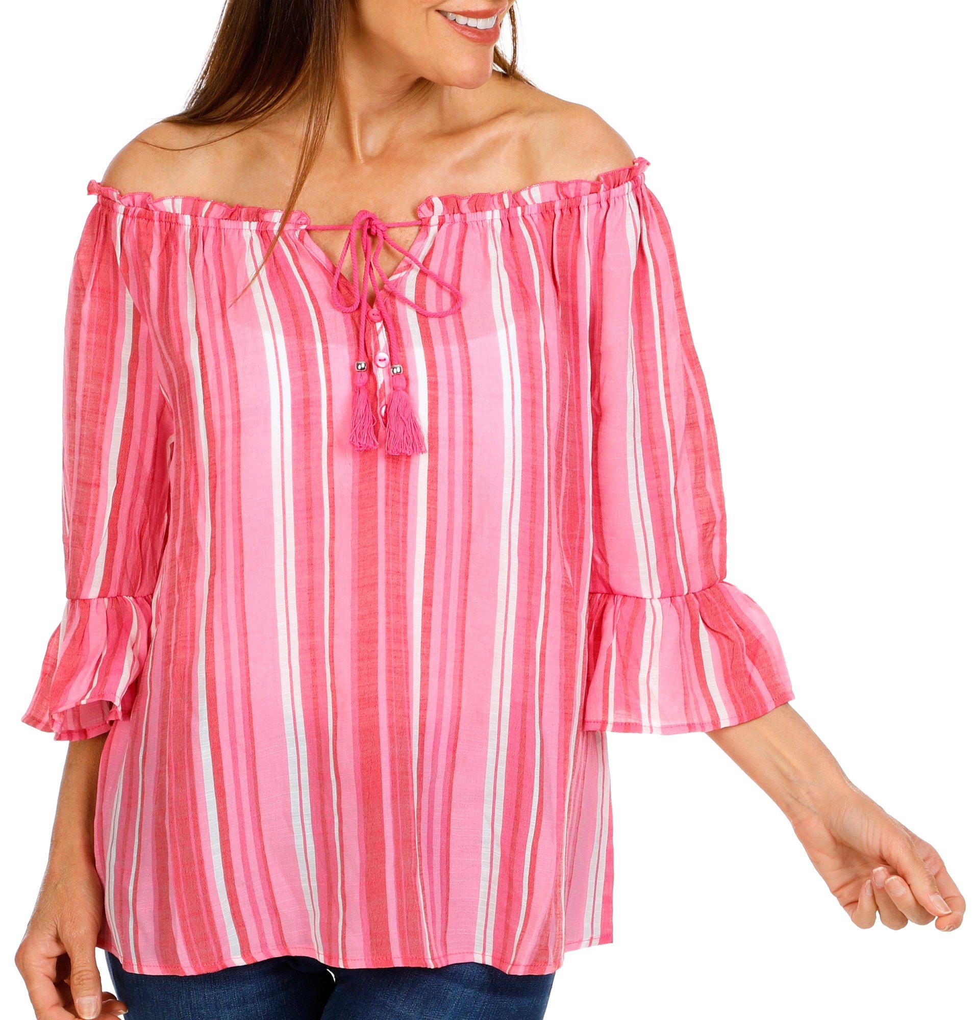 Women's Striped Off The Shoulder Top