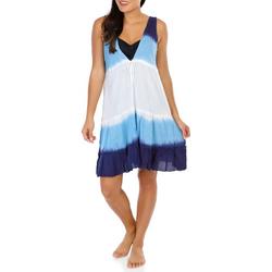 Women's Sleeveless Tie Dye Dress Swim Coverup