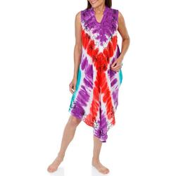Women's Sleeveless Tie Dye Swim Coverup