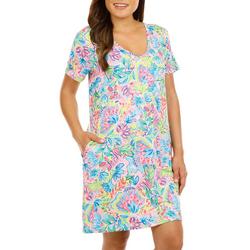 Women's Floral Print Swimsuit Dress Cover- Up - Multi