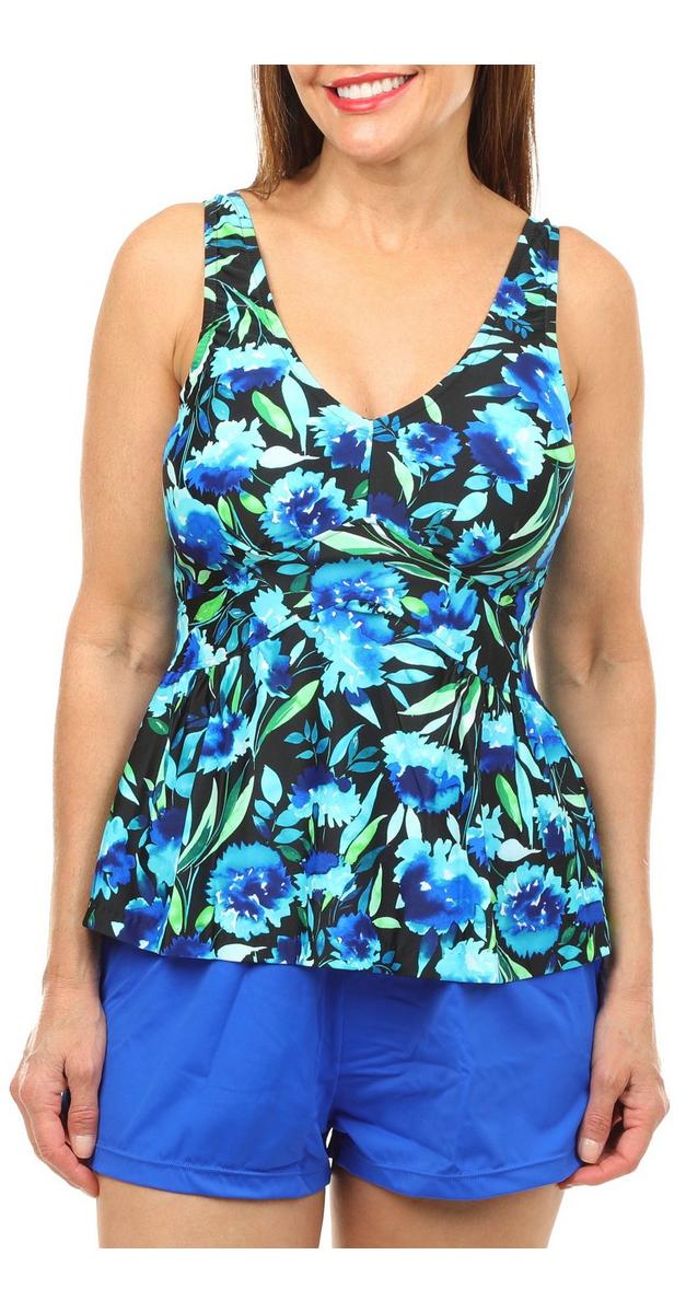 Women's 2 Pc Floral Tankini Swimsuit - Blue | bealls