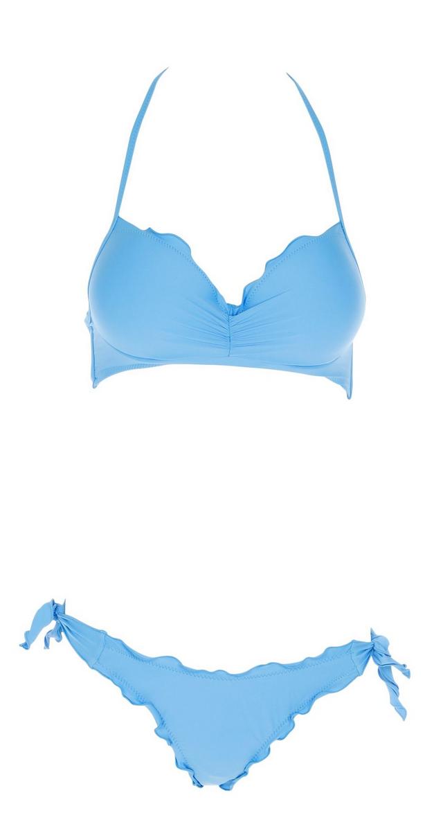 Juniors Two-Piece Solid Push Up Bikini - Blue | bealls