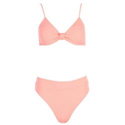 Juniors Two Piece Solid Swimsuit