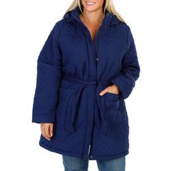 Women's Plus Quilted Full Zip Jacket - Blue