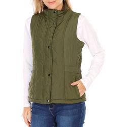 Women's Solid Quilted Vest - Green