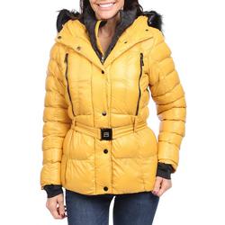 Women's Solid Quilted Ski Jacket - Mustard