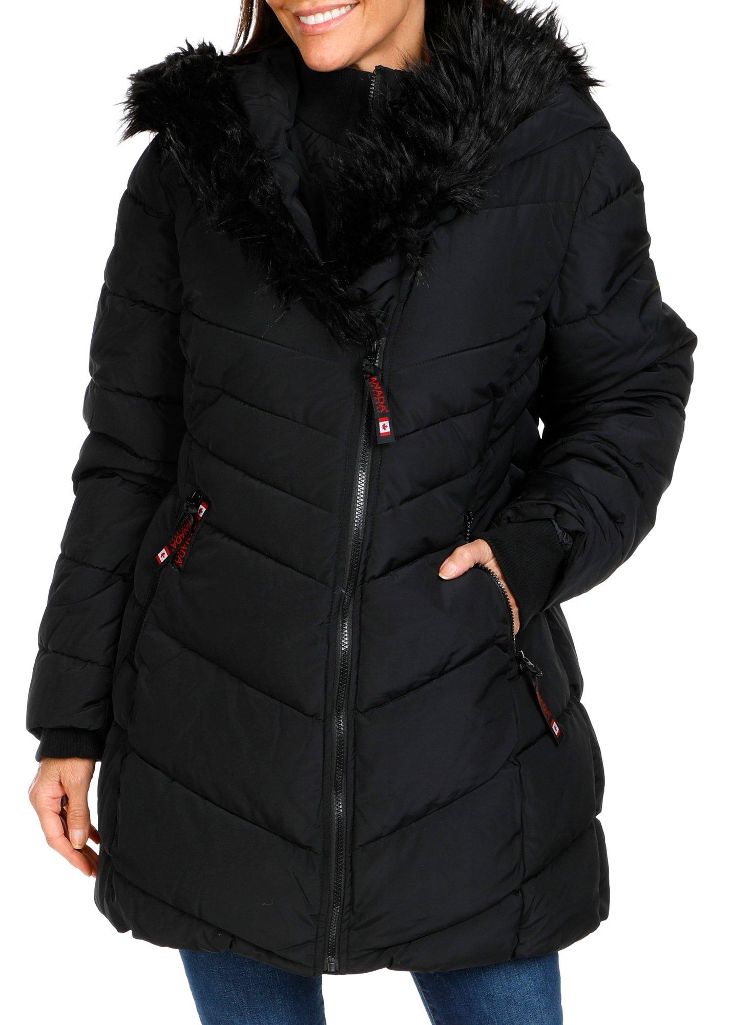 Women's Winter Faux Fur Puffer Jacket