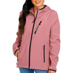 Women's Solid Soft Shell Hooded Jacket