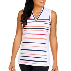 Women's Active Golf Sleeveless Striped Top