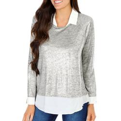 Women's Layered Work Top - Silver