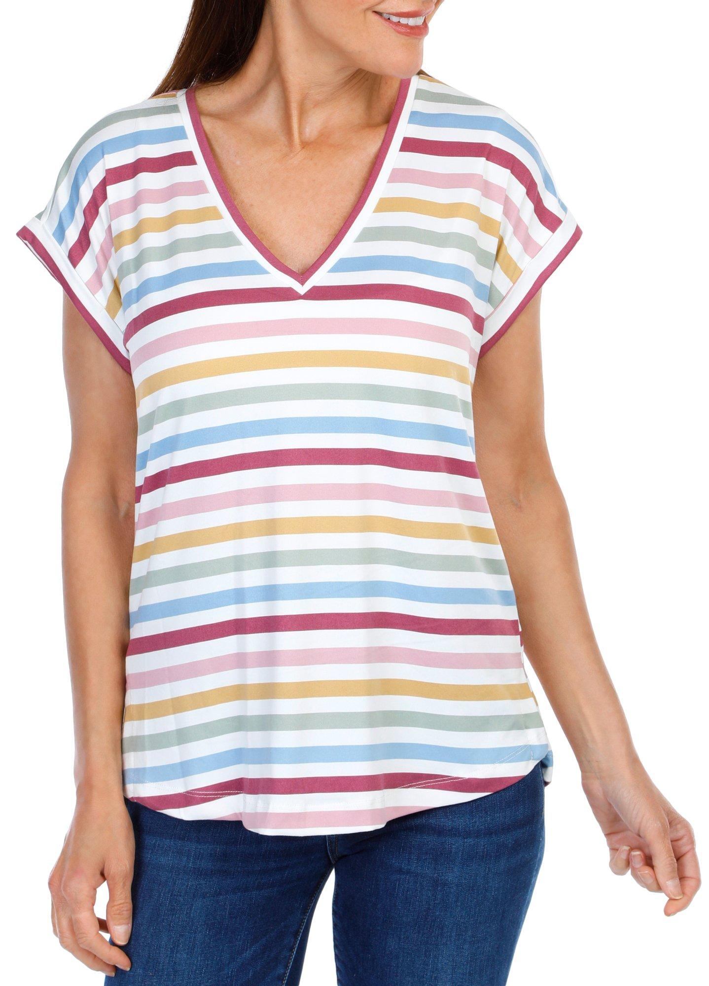 Women's Striped Short Sleeve Top