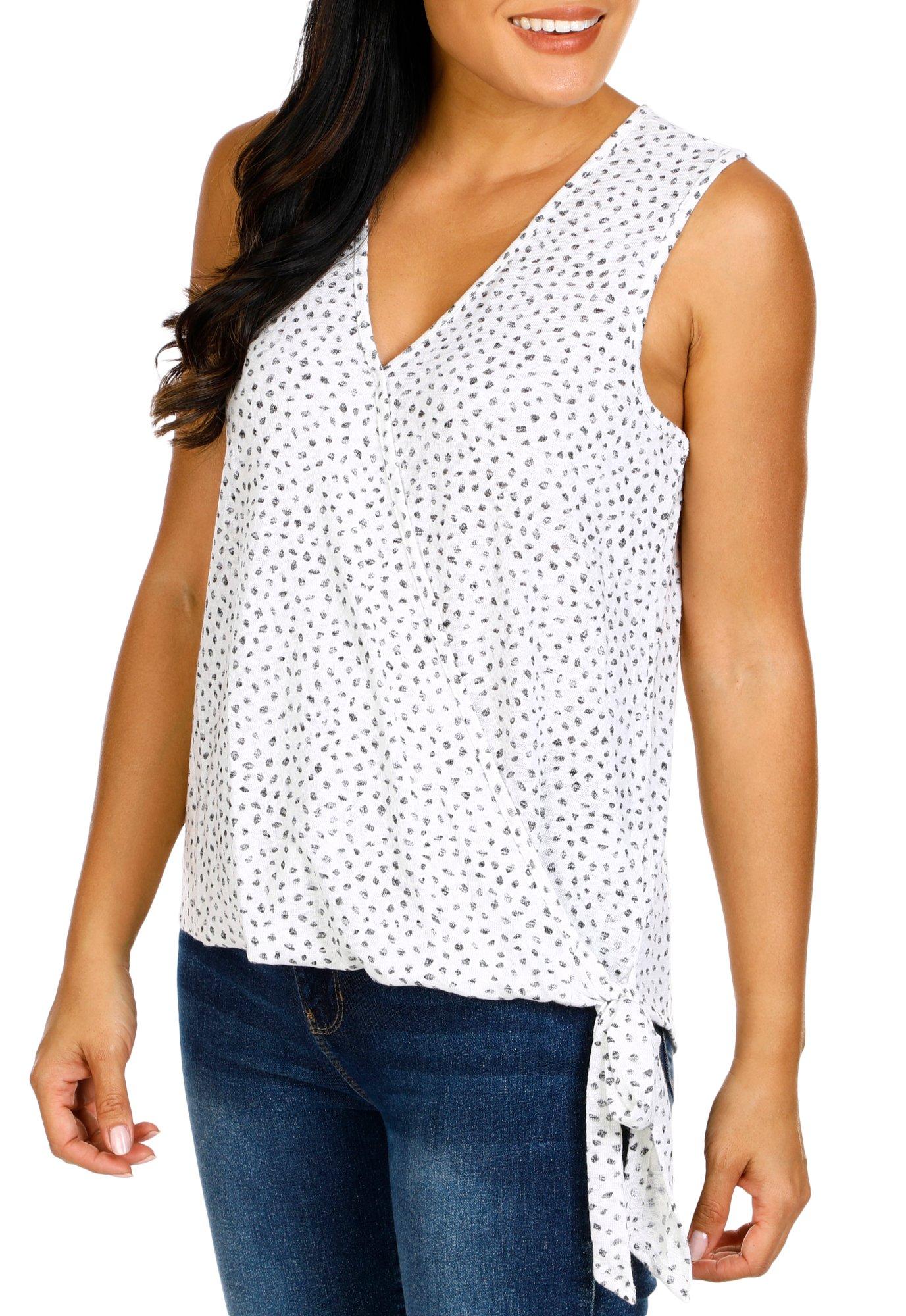 Women's Sleeveless Dotted Knit Top