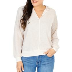 Women's Solid Waffle Hooded Top