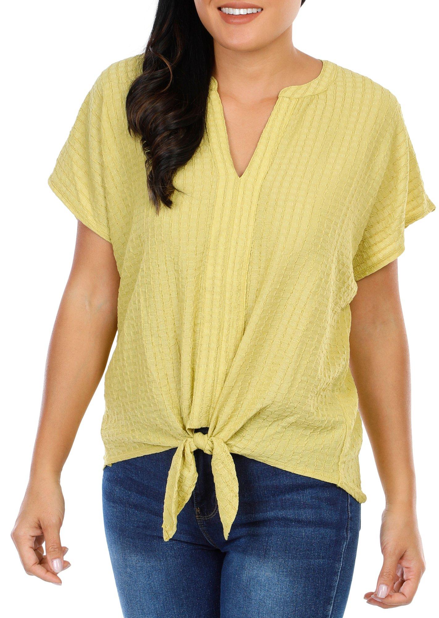 Women's Solid Textured Knit Top