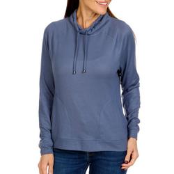Women's Solid Long Sleeve Cowl Neck Pullover