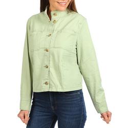 Women's Solid Button Front Jacket