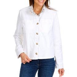 Women's Solid Button Jacket