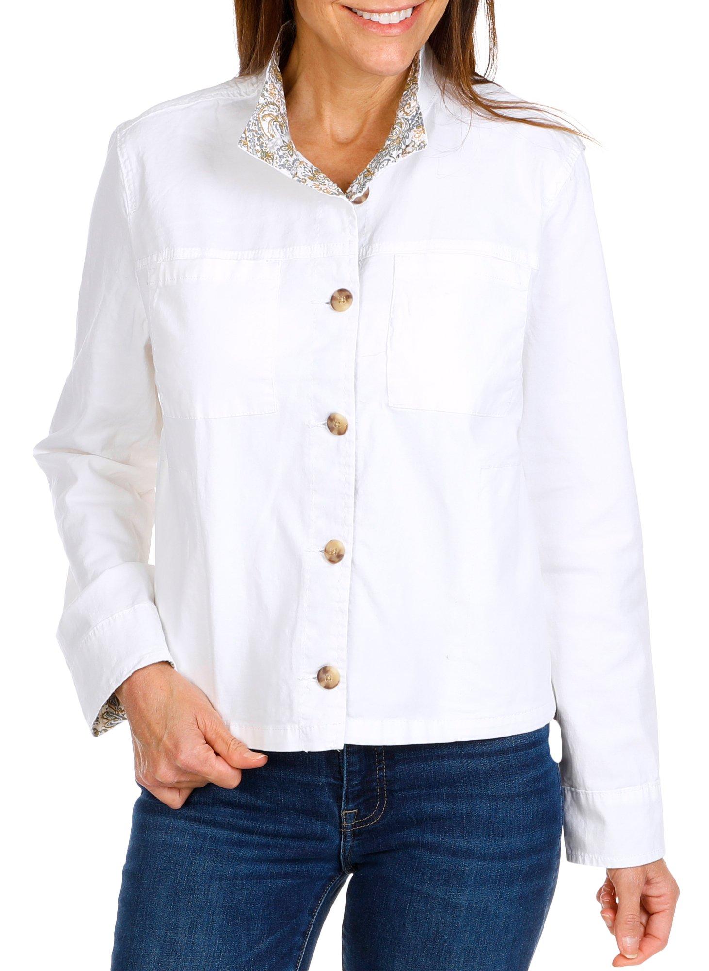 Women's Solid Button Jacket