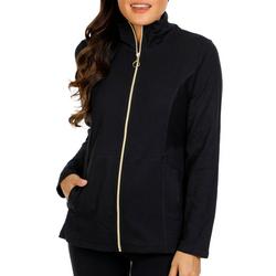 Women's Active Solid Zip Jacket - Black