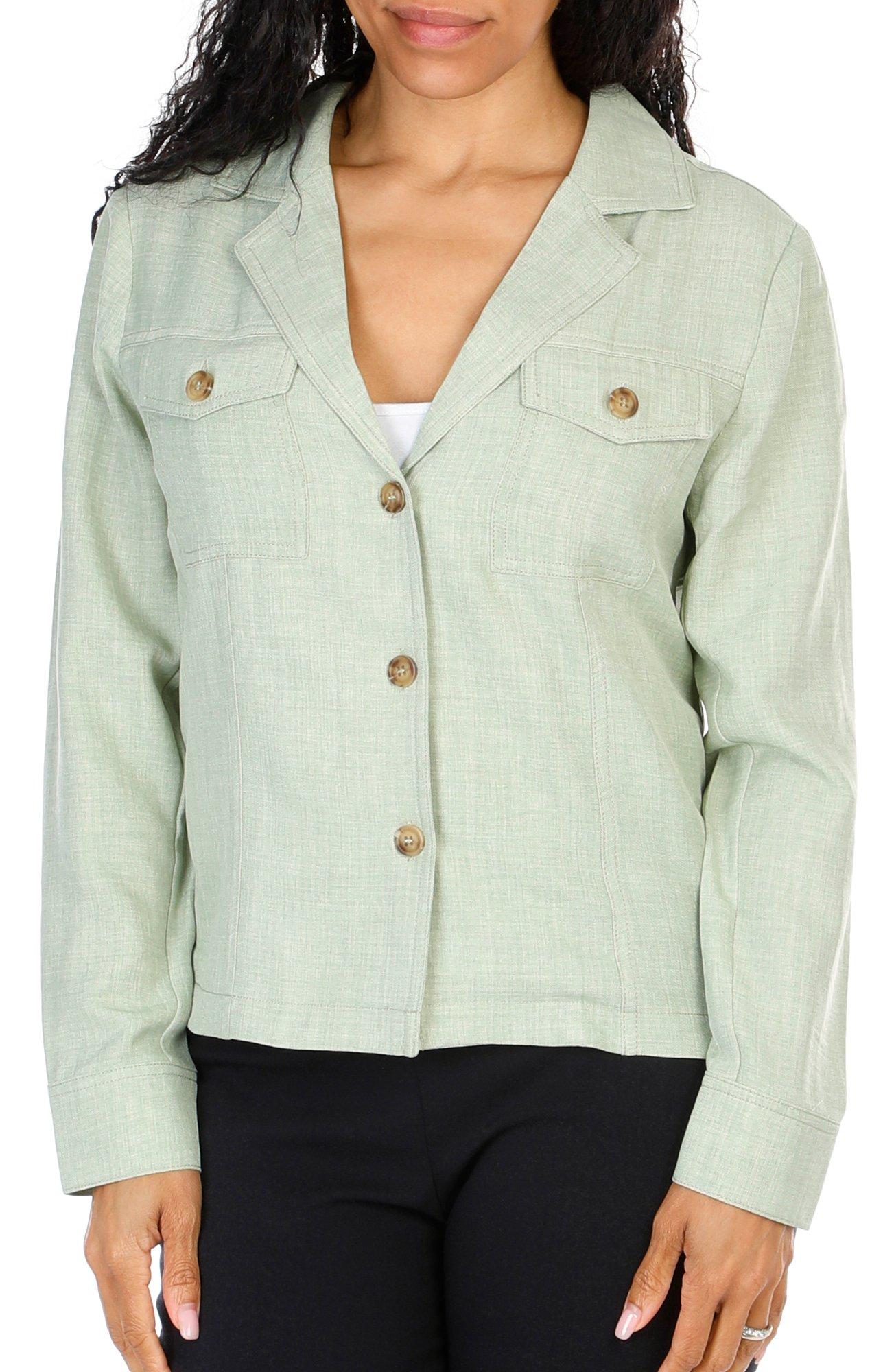 Women's Solid Button Down Jacket