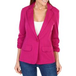 Women's Single Button Blazer - Pink