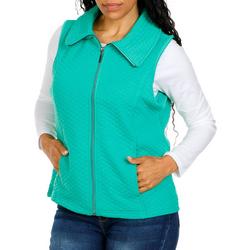 Women's Solid Sleeveless Zip-Up Vest