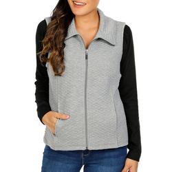 Women's Solid Quilted Vest -Grey