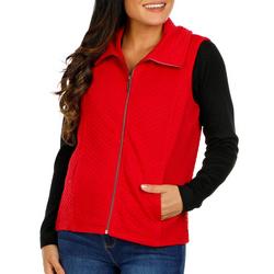 Women's Solid Quilted Vest - Red