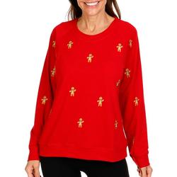 Women's Holiday Gingerbread Print Top